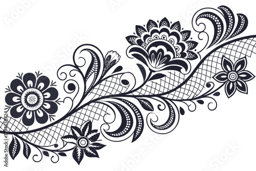 Seamless Floral Lace Silhouette Pattern