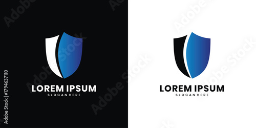 Modern shield logo design template