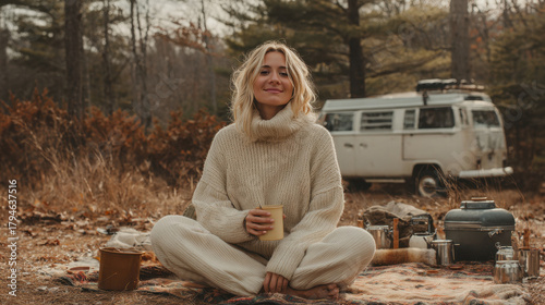 Cozy outdoor gathering in nature