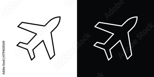 Airplane icon. Premium pictogram isolated on a white background.