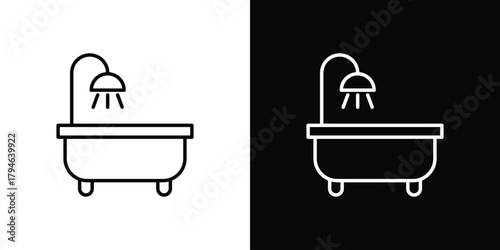 Bathroom icon. Premium pictogram isolated on a white background.