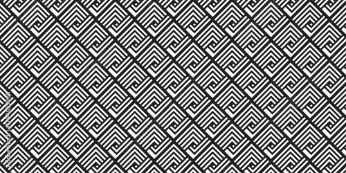 black and white fabric chevron metallic line geometric pattern square texture textile overlap design.	
