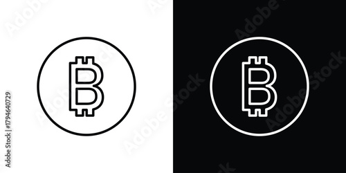 Bitcoin icon. Premium pictogram isolated on a white background.