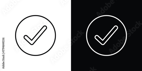 Check mark icon. Premium pictogram isolated on a white background.
