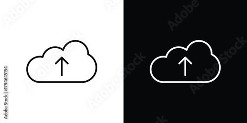 Cloud upload icon. Premium pictogram isolated on a white background.
