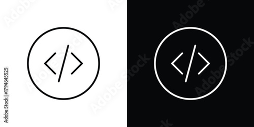 Code icon. Premium pictogram isolated on a white background.