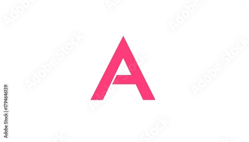 Free Download Simple graphic of a pink letter A, blocky and modern on a white background - GFXLoad