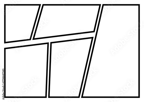 漫画フレーム・斜めに区切られたコマ割り