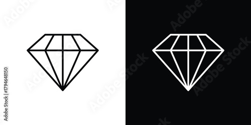Diamond icon. Premium pictogram isolated on a white background.