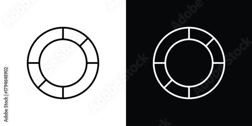 Donut chart icon. Premium pictogram isolated on a white background.