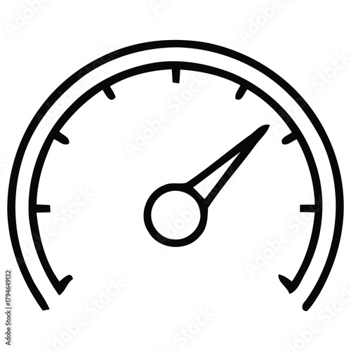 Modern speed gauge icon symbolizing progress and performance, perfect for business growth and efficiency concepts.