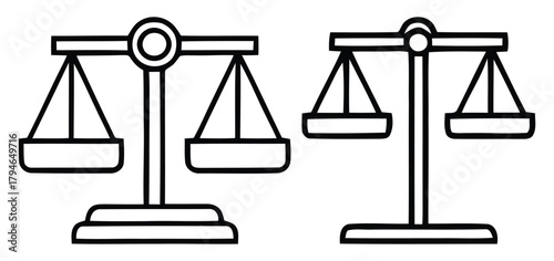 Elegant balanced scales symbolizing justice, law, and fairness in a clean, minimalist design for legal and business concepts