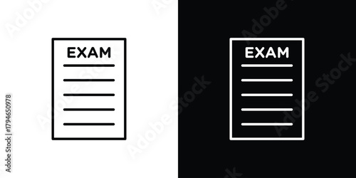 Exam icon. Premium pictogram isolated on a white background.
