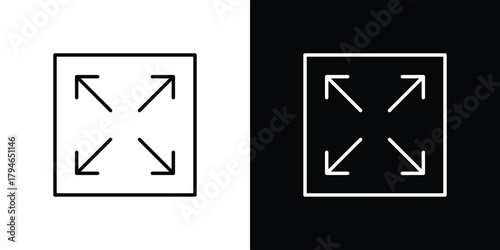 Expand icon. Premium pictogram isolated on a white background.