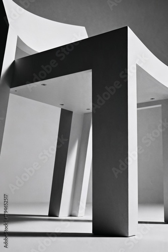 Wallpaper Mural Abstract Low-Angle View of Modern Chair Underside with Geometric Shapes and Soft Side Light Torontodigital.ca