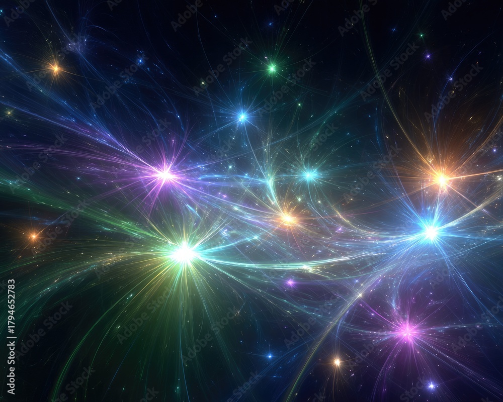 Naklejka premium Colorful Starry Abstract Space Background