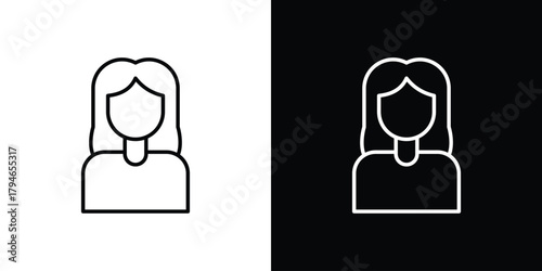 Girl icon. Premium pictogram isolated on a white background.