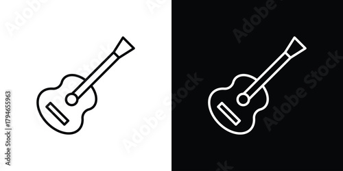 Guitar icon. Premium pictogram isolated on a white background.