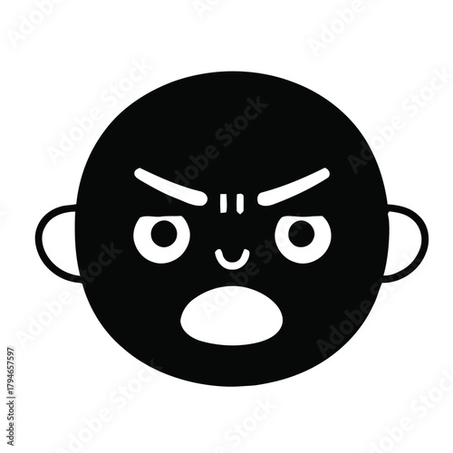 Furious emoji face with angry expression and wide open mouth conveying strong negative emotion and frustration