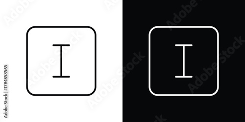 Italic button icon. Premium pictogram isolated on a white background.