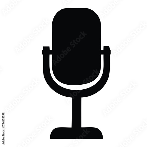 Classic retro microphone icon symbolizing broadcasting, podcasting, and audio recording for dynamic presentations and media projects