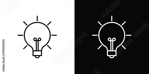 Light bulb icon. Premium pictogram isolated on a white background.