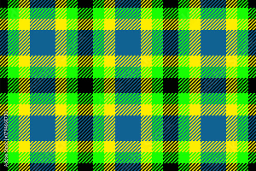 Printing seamless texture check, relief textile tartan pattern. Cyan vector fabric plaid background in bright and cyan colors.