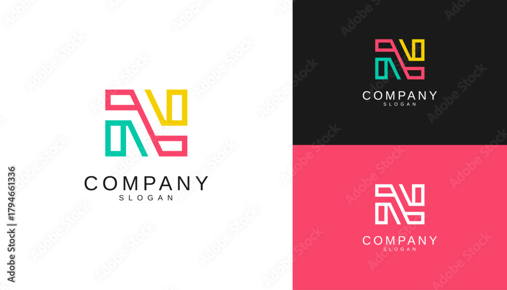 Fototapeta premium Letter N logo design template. Monogram N logo icon 