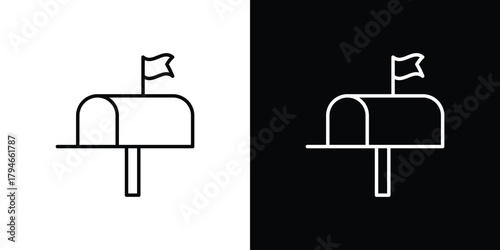 Mailbox icon. Premium pictogram isolated on a white background.