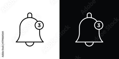 Notification bell icon. Premium pictogram isolated on a white background.