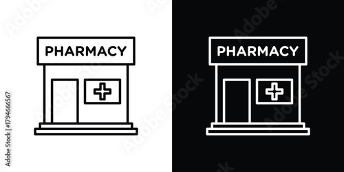 Pharmacy icon. Premium pictogram isolated on a white background.