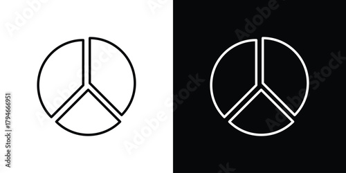 Pie chart icon. Premium pictogram isolated on a white background.