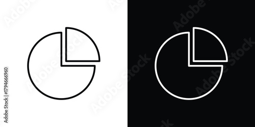 Pie chart icon. Premium pictogram isolated on a white background.