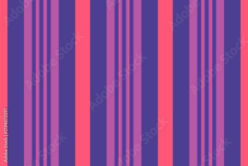 Cockup fabric vertical texture, event seamless textile lines. Fradition stripe pattern vector background in purple and indigo colors.