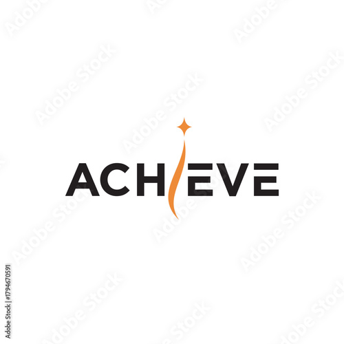 Achieve logo design wordmark  typography font text vector inspiration.