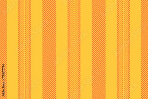 Planket textile lines vector, graphical stripe fabric pattern. Ntring background vertical seamless texture in orange and amber colors.