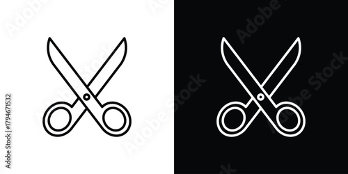 Scissor icon. Premium pictogram isolated on a white background.
