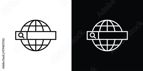 Search online icon. Premium pictogram isolated on a white background.