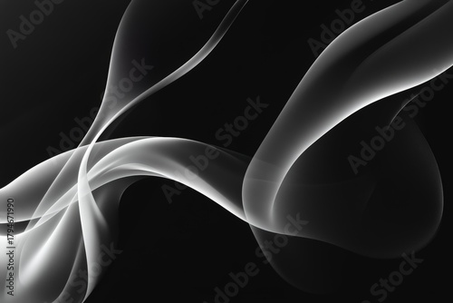 This stunning image illustrates intricate waves of light that dance across the surface, merging seamlessly with shadows to create an enchanting abstract effect on a dark canvas.