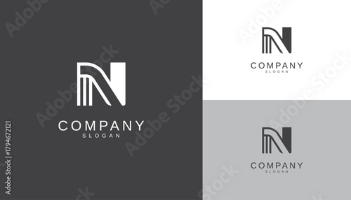 Letter N logo design template. Monogram N logo icon	
