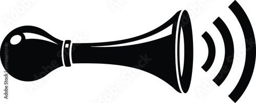 Classic horn with sound waves symbol, alert, announcement, icon