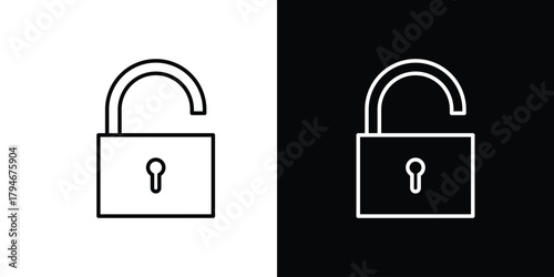 Unlock icon. Premium pictogram isolated on a white background.