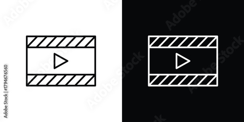 Video icon. Premium pictogram isolated on a white background.