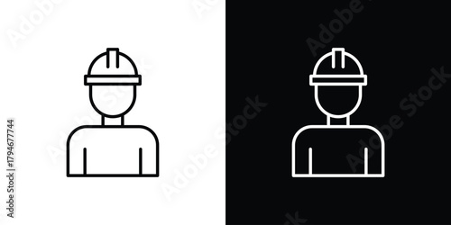 Worker icon. Premium pictogram isolated on a white background.