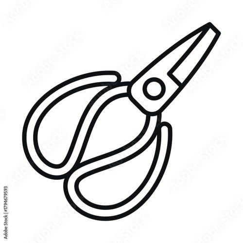 Craft scissors icon designed as a vector graphic for sewing and crafting projects, suitable for various design applications