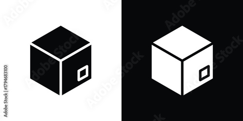 Box icon, outline vector sign, linear and solid style. vector symbol on white background