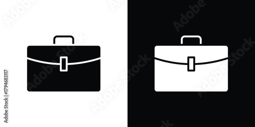 Briefcase icon, outline vector sign, linear and solid style. vector symbol on white background