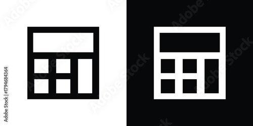 Calculator icon, outline vector sign, linear and solid style. vector symbol on white background