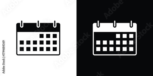 Calendar icon, outline vector sign, linear and solid style. vector symbol on white background