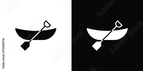 Canoe icon, outline vector sign, linear and solid style. vector symbol on white background